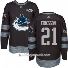 Män Ishockey Vancouver Canucks Tröja Loui Eriksson 21 1917-2017 100th Anniversary Adidas Svart Authentic